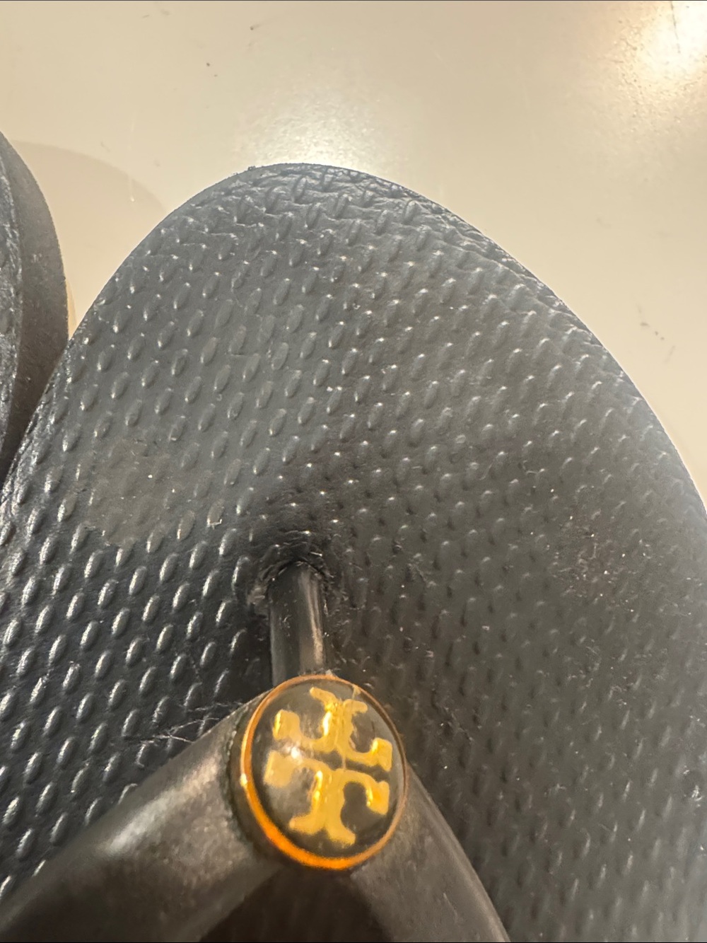 Tory Burch Size 10 Wedge Flip Flops Black - Picture 9 of 10